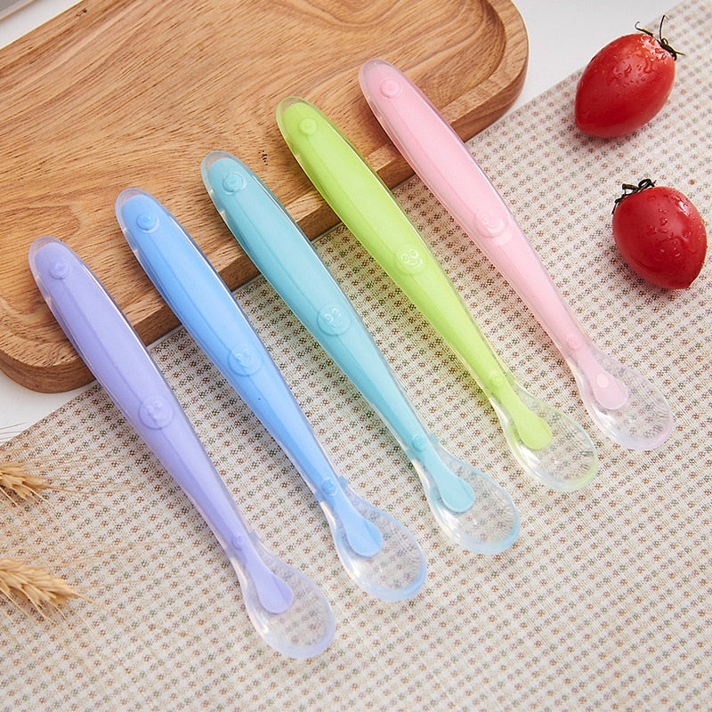 Silicone Baby Spoon Feeding Training Spoon for Baby Safety Feeding Infant Spoon For Children Kids Utensils Baby Cheap Stuff