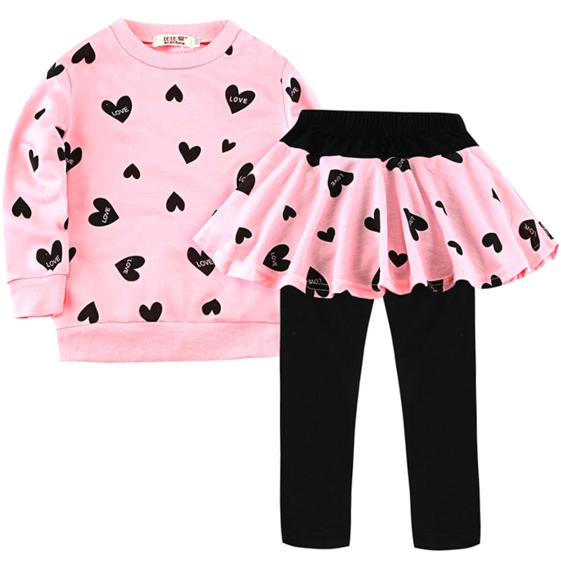 Toddler Girls Clothes kids Autumn Winter T-shirt+Pants Christmas clothes Girls printed Outfits Sport Suit Children Clothing set