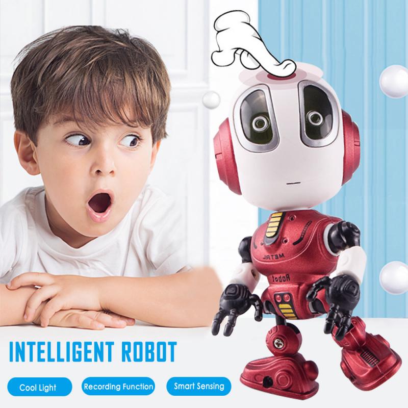 Smart Talking Robot Toy DIY Gesture Electronic Toy Head Touch-Sensitive LED Light Alloy Robot Toys For Kids Christmas Gift 2020