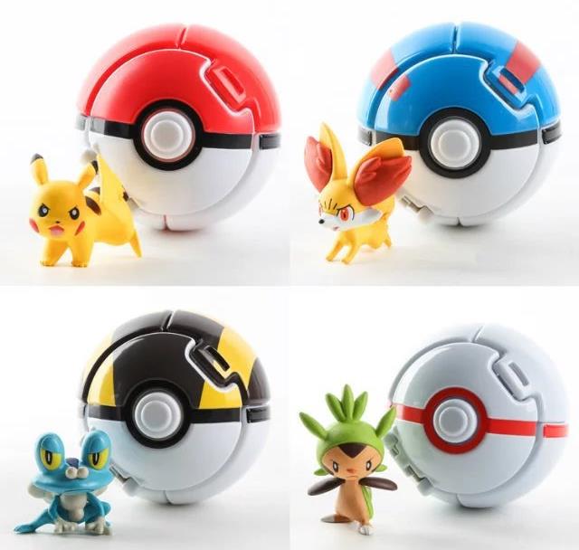 4pcs/lot Pokeball Go Toys Pocket Monster Explosion Pokeball  Super Master Model Figure Toys educational toy for kids