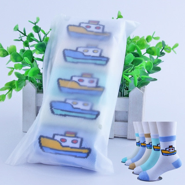 Children Socks Cartoon Socks For Kids 5pieces/lot Girls School Socks 1-9T Teenager Stuff Soft Boys Socks Toddler Knee Clothing