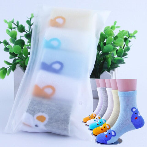 Children Socks Cartoon Socks For Kids 5pieces/lot Girls School Socks 1-9T Teenager Stuff Soft Boys Socks Toddler Knee Clothing