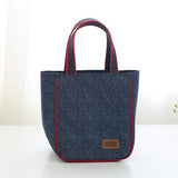 Denim Lunch Bag Kid Bento Box Insulated Pack Picnic Drink Food Thermal Ice Cooler Leisure Accessories Supplies Product Stuff