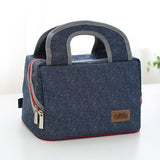 Denim Lunch Bag Kid Bento Box Insulated Pack Picnic Drink Food Thermal Ice Cooler Leisure Accessories Supplies Product Stuff