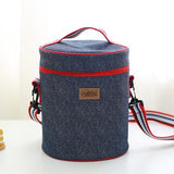 Denim Lunch Bag Kid Bento Box Insulated Pack Picnic Drink Food Thermal Ice Cooler Leisure Accessories Supplies Product Stuff