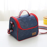 Denim Lunch Bag Kid Bento Box Insulated Pack Picnic Drink Food Thermal Ice Cooler Leisure Accessories Supplies Product Stuff