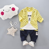 2017 Boys Spring Two Fake Clothing Sets Kids Boys Button Letter Bow Suit Sets Children Jacket + Pants 2 pcs Clothing Set Baby