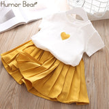 Humor Bear 2020 New Summer Fashion Style Girls Clothing Sets Embroidery Design T-shirt+ Jeans Children Clothes Kids Clothes Sets