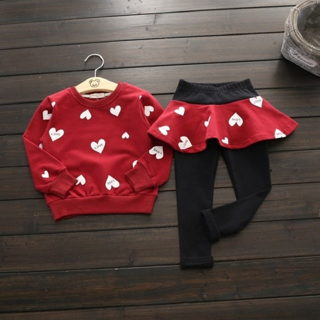 Toddler Girls Clothes kids Autumn Winter T-shirt+Pants Christmas clothes Girls printed Outfits Sport Suit Children Clothing set