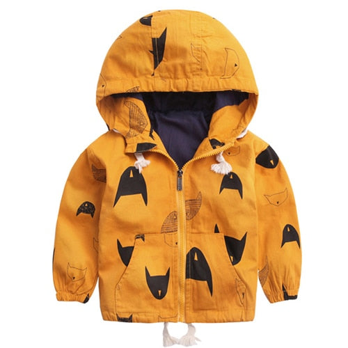 Benemaker Winter Fleece Jackets For Boy Trench Children's Clothing 2-10Y Hooded Warm Outerwear Windbreaker Baby Kids Coats JH019