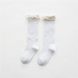 Free Shipping Children's Knee High Socks with Lace Cheap Stuff  Ruffle Socks Kid Princess Girls Baby Leg Warmers Cotton