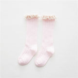 Free Shipping Children's Knee High Socks with Lace Cheap Stuff  Ruffle Socks Kid Princess Girls Baby Leg Warmers Cotton