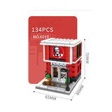 Single Mini City Street Series Food Candy Pizza Ice Cream Shop Bookstore MOC Building Blocks Kids Educational Toys