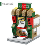 Single Mini City Street Series Food Candy Pizza Ice Cream Shop Bookstore MOC Building Blocks Kids Educational Toys