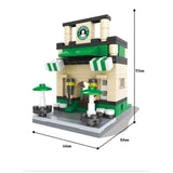 Single Mini City Street Series Food Candy Pizza Ice Cream Shop Bookstore MOC Building Blocks Kids Educational Toys