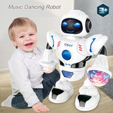 Newest Space Dazzling Music Robot Shiny Educational Toys Electronic Walking Dancing Smart Space Robot Kids Music Robot Toys