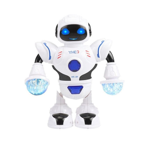 Newest Space Dazzling Music Robot Shiny Educational Toys Electronic Walking Dancing Smart Space Robot Kids Music Robot Toys