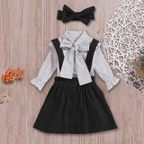 HE Hello Enjoy Girls Clothing Sets Girl Polka Dot Bowknot sleeveless Tops Suspender Princess Skirt Baby Girls Suits Kids Clothes