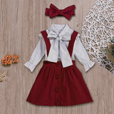 HE Hello Enjoy Girls Clothing Sets Girl Polka Dot Bowknot sleeveless Tops Suspender Princess Skirt Baby Girls Suits Kids Clothes