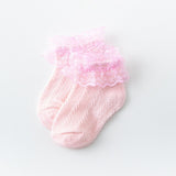 Lace Ruffle Socks Children Breathable Cotton Mesh Baby Girl Ankle Short Socks Cheap Stuff Solid Color Princess Kids Sock Toddler