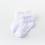 Lace Ruffle Socks Children Breathable Cotton Mesh Baby Girl Ankle Short Socks Cheap Stuff Solid Color Princess Kids Sock Toddler