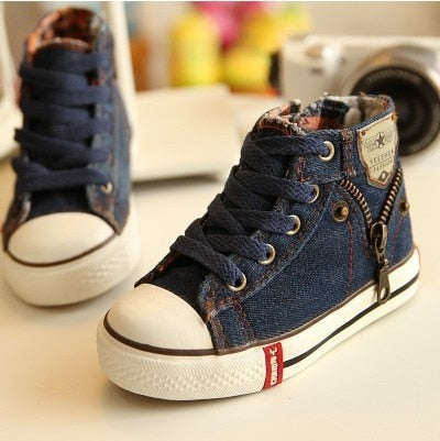 2020 Canvas Children Shoes Sport Breathable Boys Sneakers Brand Kids Shoes for Girls Jeans Denim Casual Child Flat Boots 25-37