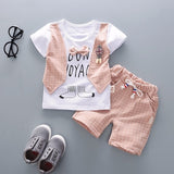 2020 Summer Children Baby Boys Cotton Clothes Infant Outfits Kid Gentleman Bowknot Tie T-Shirt 2pcs/Set Toddler Fashion Clothing