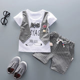 2020 Summer Children Baby Boys Cotton Clothes Infant Outfits Kid Gentleman Bowknot Tie T-Shirt 2pcs/Set Toddler Fashion Clothing