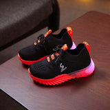 New Children Luminous Shoes Boys Girls Letter Sport Run Sneakers Casual Shoes Fashion Kids Mesh Sport Girl Led Light Shoes