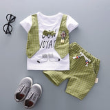 2020 Summer Children Baby Boys Cotton Clothes Infant Outfits Kid Gentleman Bowknot Tie T-Shirt 2pcs/Set Toddler Fashion Clothing