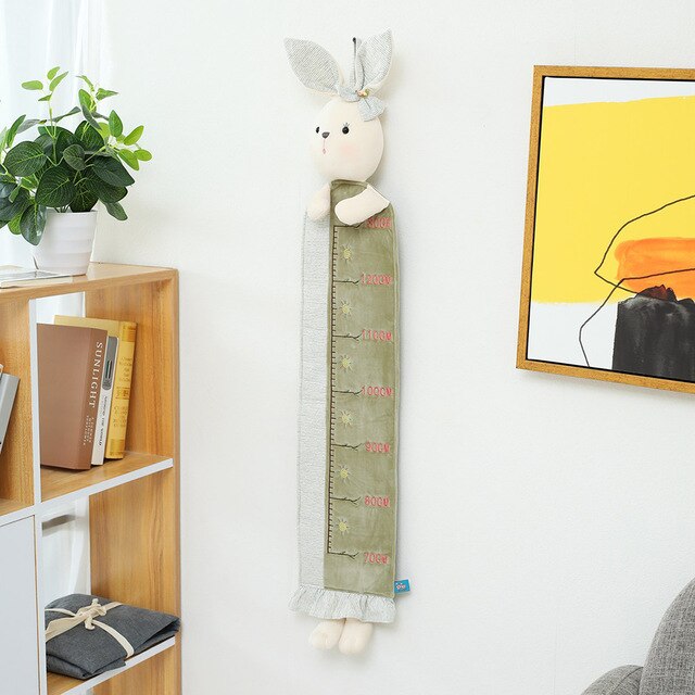 Plush Rabbit Growth Chart High Quality Kids Height Chart Cute Stuffed Bunny Toy Home Wall Stuff Decor Utility Gift for Children