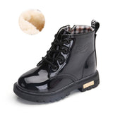 NEW 2020 Girls Leather Boots Boys Shoes Spring Autumn PU Leather Children Boots Fashion Toddler Kids Boots Warm Winter Boots 3BB