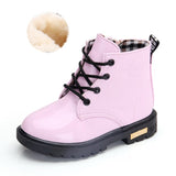 NEW 2020 Girls Leather Boots Boys Shoes Spring Autumn PU Leather Children Boots Fashion Toddler Kids Boots Warm Winter Boots 3BB