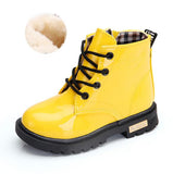 NEW 2020 Girls Leather Boots Boys Shoes Spring Autumn PU Leather Children Boots Fashion Toddler Kids Boots Warm Winter Boots 3BB