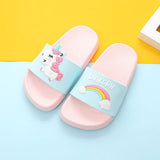 Unicorn Slippers for Boy Girl Rainbow Shoes 2019 Summer Todder Animal Kids Indoor Baby Slippers PVC Cartoon Kids Slippers