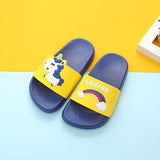 Unicorn Slippers for Boy Girl Rainbow Shoes 2019 Summer Todder Animal Kids Indoor Baby Slippers PVC Cartoon Kids Slippers