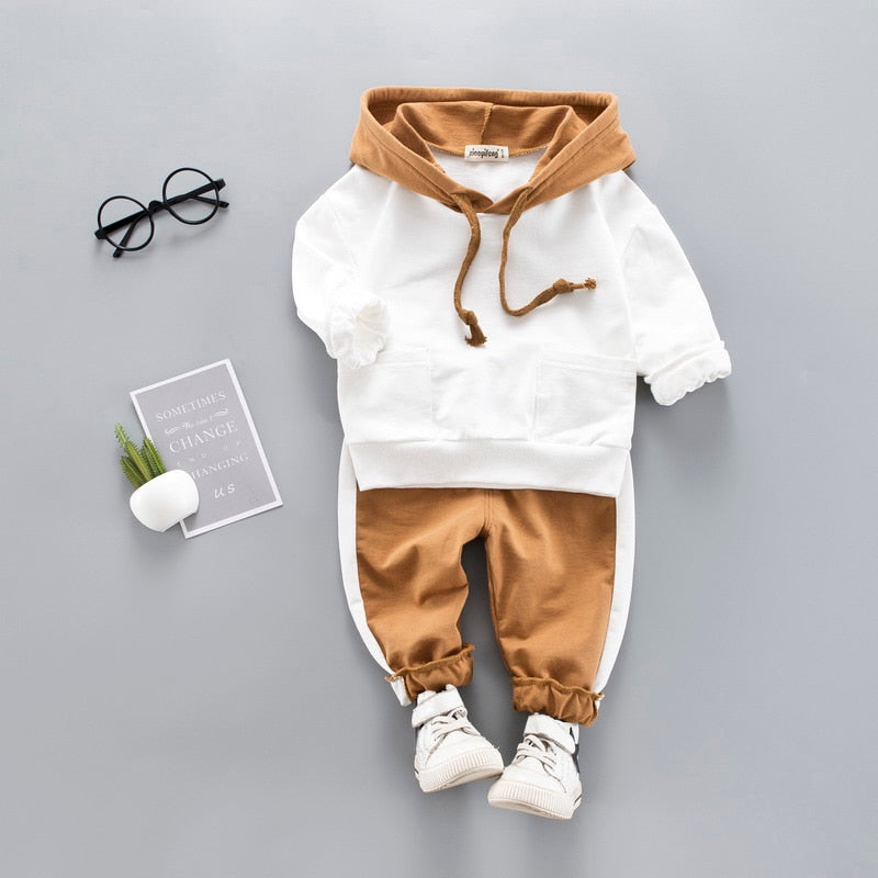 Toddler Baby Boy Hooded Casual Clothing Set Sweatshirt Long Sleeve Autumn Boys Kids Outfits Tracksuit Suits Children Clothes