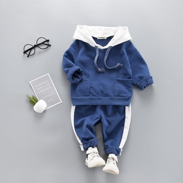 Toddler Baby Boy Hooded Casual Clothing Set Sweatshirt Long Sleeve Autumn Boys Kids Outfits Tracksuit Suits Children Clothes