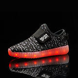 Size 25-37 Kids Led USB Recharge Glowing Shoes Children's Hook Loop Shoes Children's Glowing Sneakers Kids Led Luminous Shoes