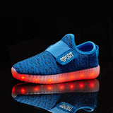 Size 25-37 Kids Led USB Recharge Glowing Shoes Children's Hook Loop Shoes Children's Glowing Sneakers Kids Led Luminous Shoes