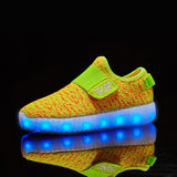 Size 25-37 Kids Led USB Recharge Glowing Shoes Children's Hook Loop Shoes Children's Glowing Sneakers Kids Led Luminous Shoes