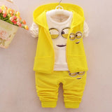 Hot style 2020 spring baby girls boys suits mignon / newborn clothing set kids vest + shirt + pants 3 pcs. sets children suits