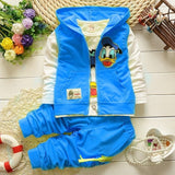 2017 Boys Clothes Suits Cartoon Donald Duck Baby Kids Boys Outerwear Hoodie Jacket Baby Sport Boys Clothing Sets Suits