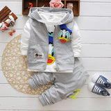 2017 Boys Clothes Suits Cartoon Donald Duck Baby Kids Boys Outerwear Hoodie Jacket Baby Sport Boys Clothing Sets Suits