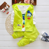 2017 Boys Clothes Suits Cartoon Donald Duck Baby Kids Boys Outerwear Hoodie Jacket Baby Sport Boys Clothing Sets Suits