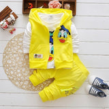 2017 Boys Clothes Suits Cartoon Donald Duck Baby Kids Boys Outerwear Hoodie Jacket Baby Sport Boys Clothing Sets Suits