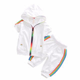 2020 Spring Baby Casual Tracksuit Children Boy Girl Cotton Zipper Jacket Pants 2Pcs/Sets Kids Leisure Sport Suit Infant Clothing