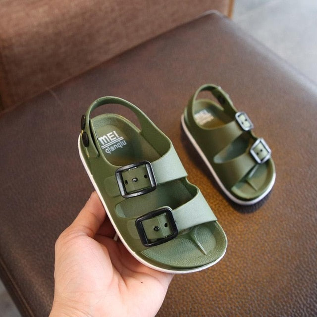 2019 Summer Boys Leather Sandals for Baby Flat Children Beach Shoes Kids Sports Soft Non-slip Casual Toddler Sandals 1-5 years