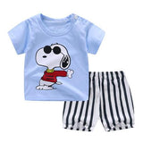 2020 Kids Clothes Toddler Boys Cartoon Outfits Baby Girls Summer Tees Suits 1 2 3 4 Years Children Clothing T-shirt + Shorts