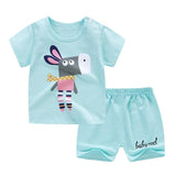 2020 Kids Clothes Toddler Boys Cartoon Outfits Baby Girls Summer Tees Suits 1 2 3 4 Years Children Clothing T-shirt + Shorts